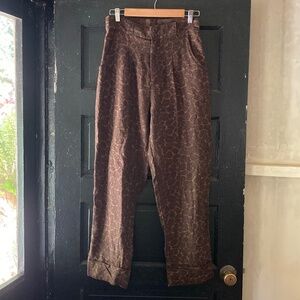 Acacia Jax Leopard Print Linen Pants